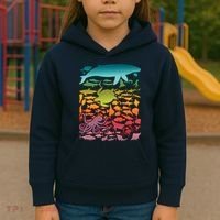 Cool Rainbow Ocean Sea Life Kids Hoodie thumb 3