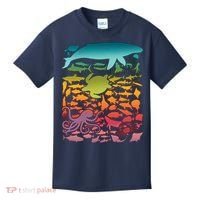 Cool Rainbow Ocean Sea Life Kids T-Shirt thumb 0