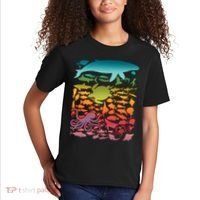 Cool Rainbow Ocean Sea Life Kids T-Shirt thumb 2