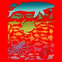 Cool Rainbow Ocean Sea Life Santa Hat thumb 1