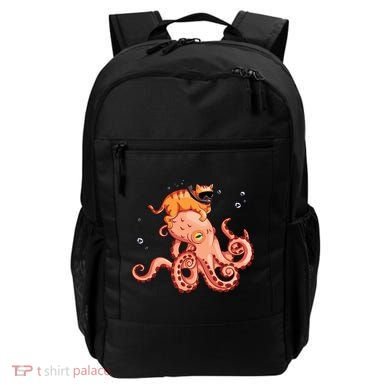 Cat Riding Octopus Funny Backpack
