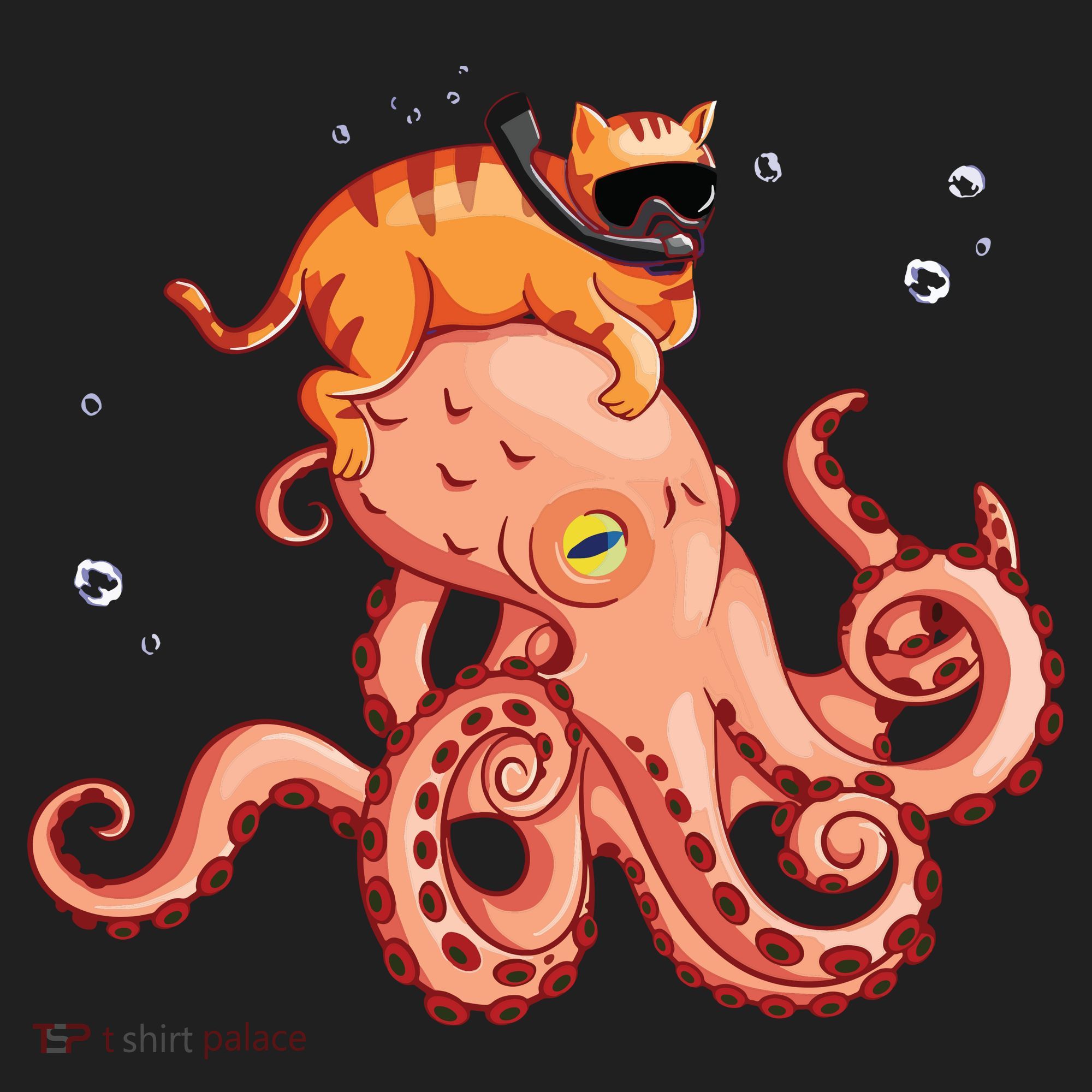 Cat Riding Octopus Funny Tumbler