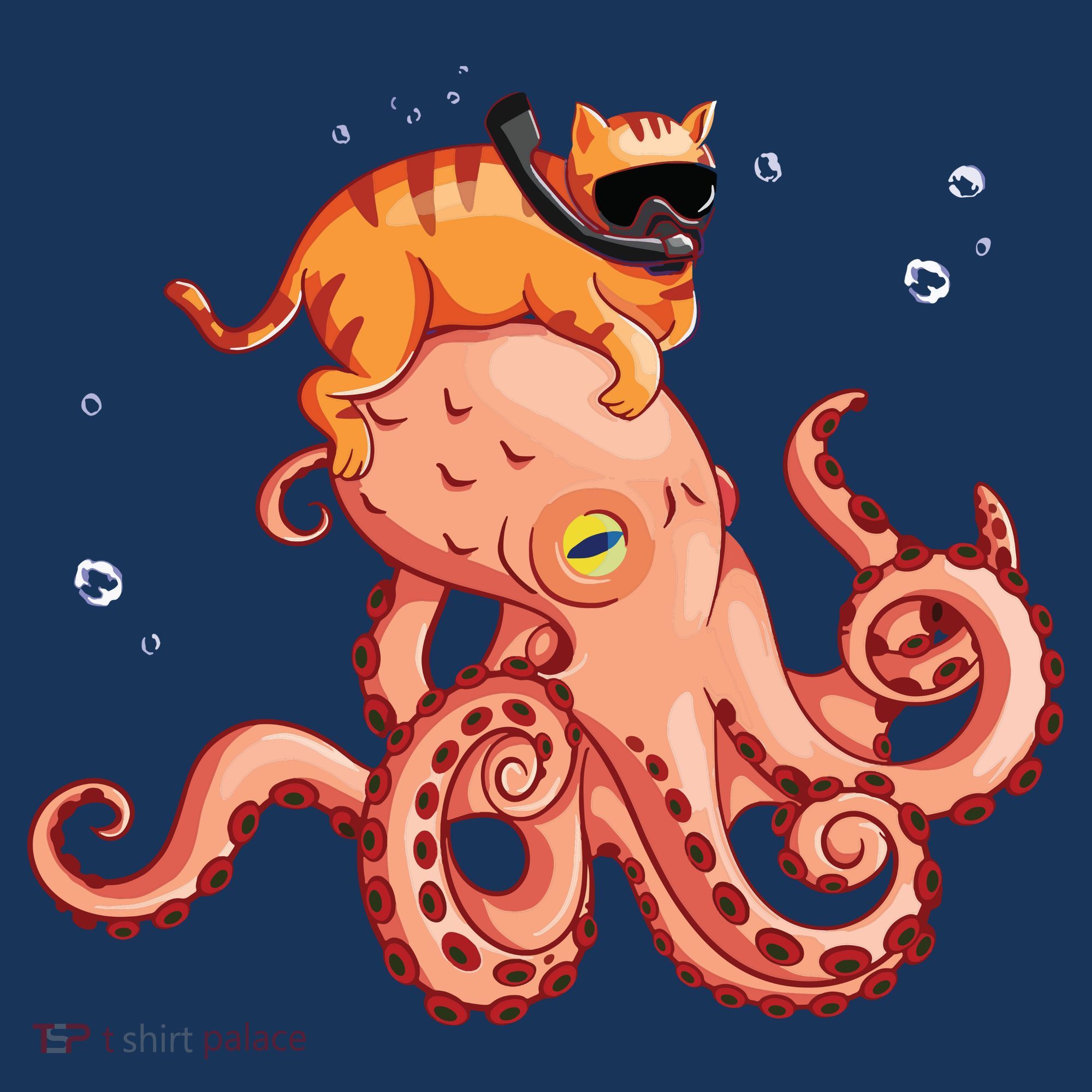 Cat Riding Octopus Funny Baby Bodysuit