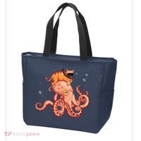 Cat Riding Octopus Funny Tote Bag thumb 3
