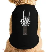 Cool Rock On Skeleton Guitar Doggie Tank thumb 0