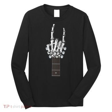 Cool Rock On Skeleton Guitar Long Sleeve Shirt