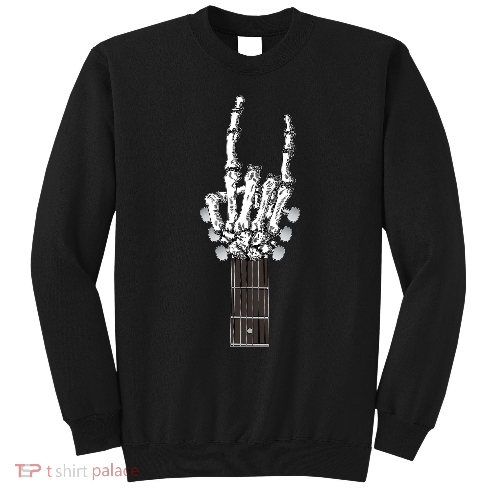 Cool Rock On Skeleton Guitar Sweatshirt