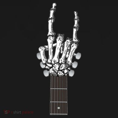 Cool Rock On Skeleton Guitar Sustainable Bucket Hat