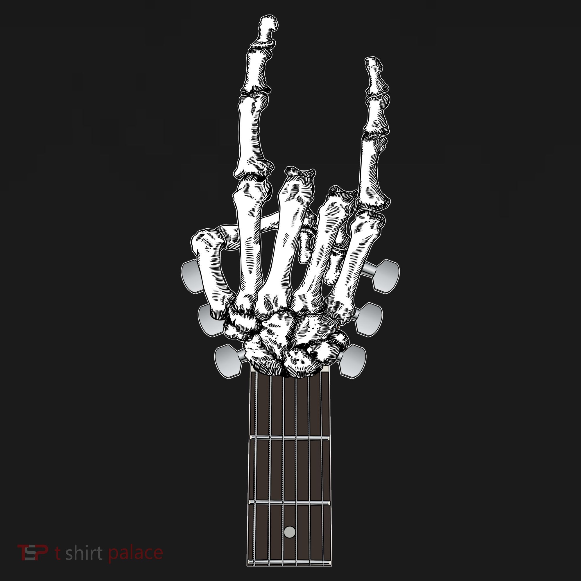 Cool Rock On Skeleton Guitar Sustainable Bucket Hat