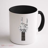 Cool Rock On Skeleton Guitar Coffee Mug thumb 1