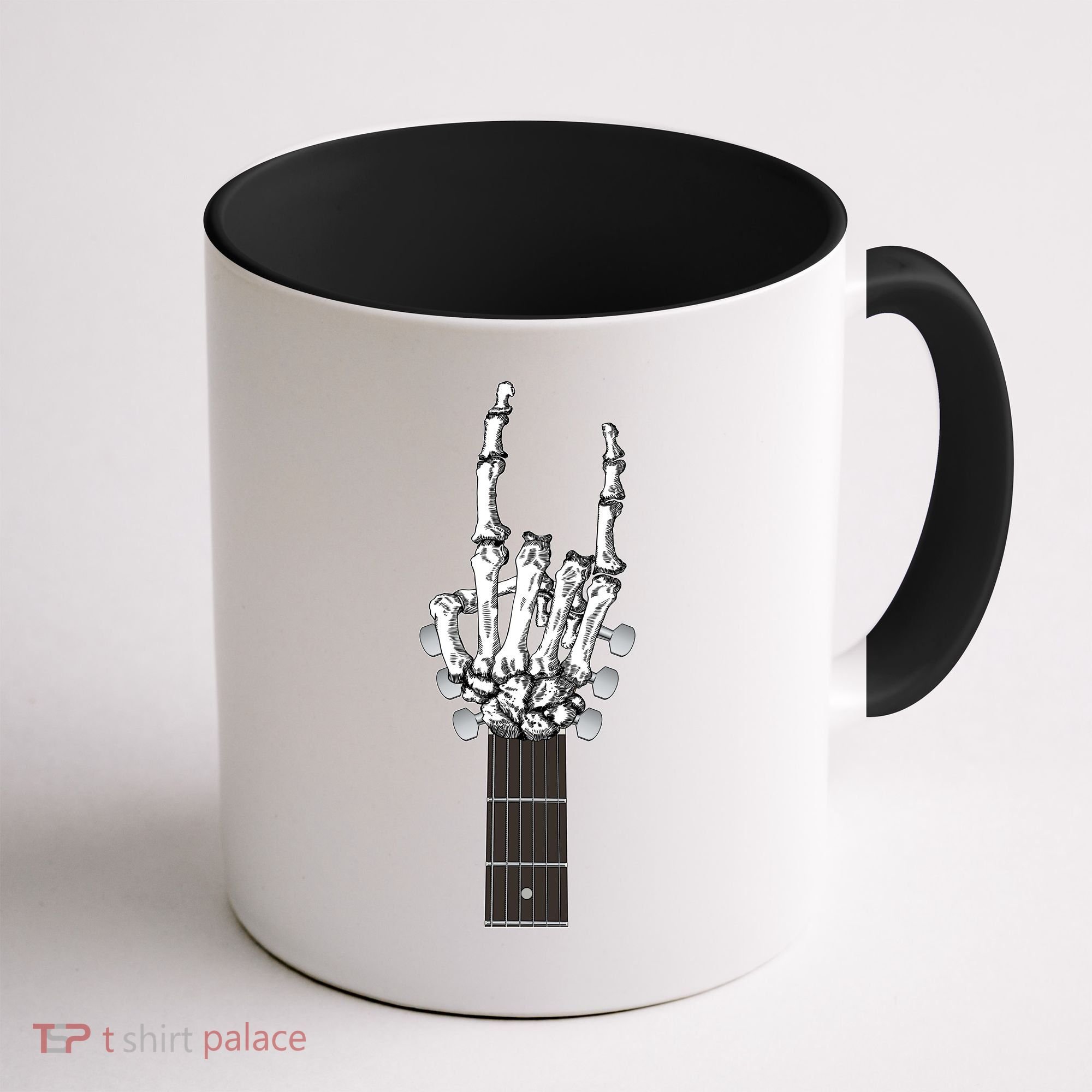 Cool Rock On Skeleton Guitar Coffee Mug