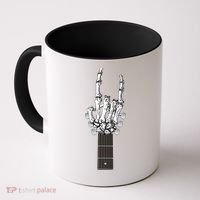 Cool Rock On Skeleton Guitar Coffee Mug thumb 0