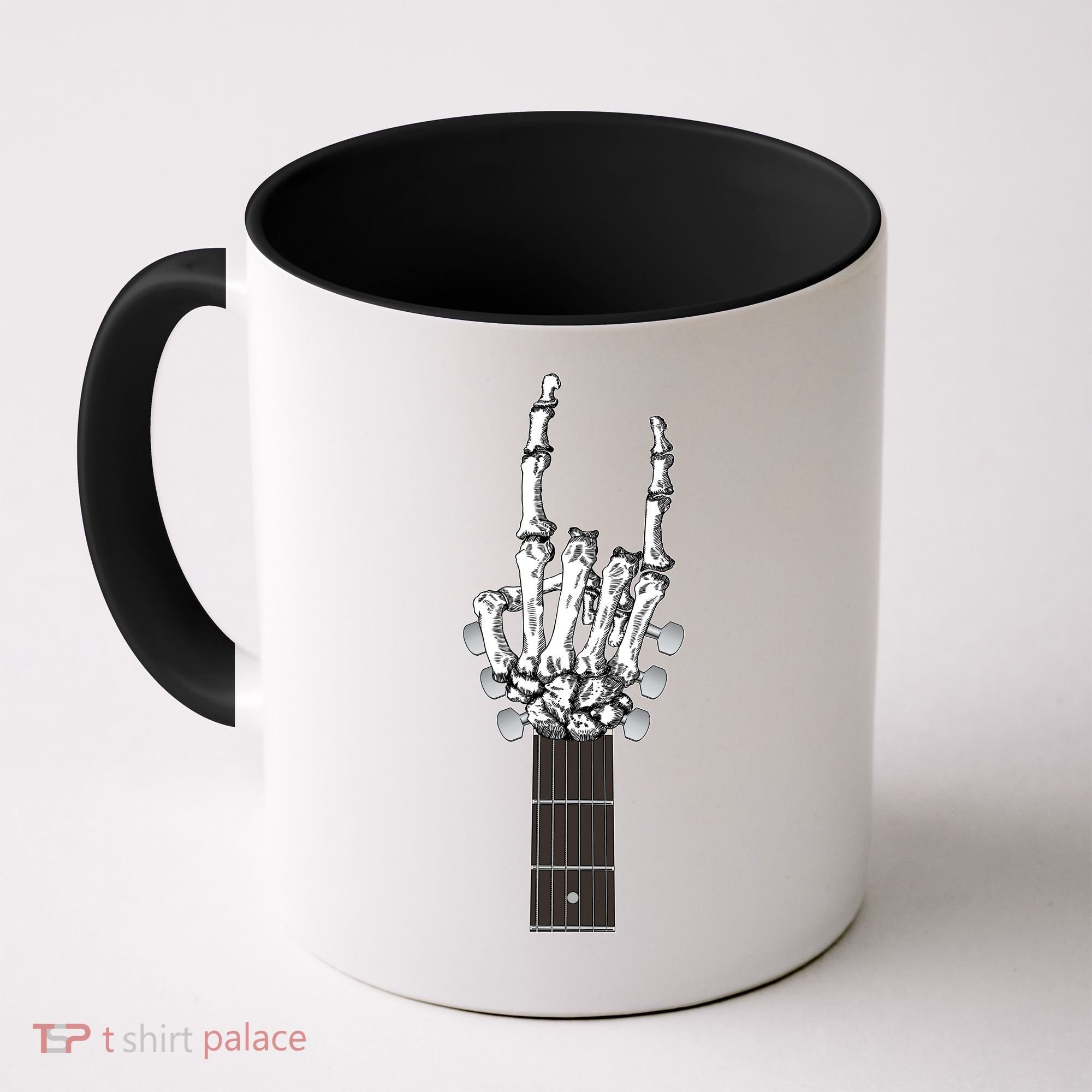 Cool Rock On Skeleton Guitar Coffee Mug