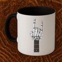 Cool Rock On Skeleton Guitar Coffee Mug thumb 2