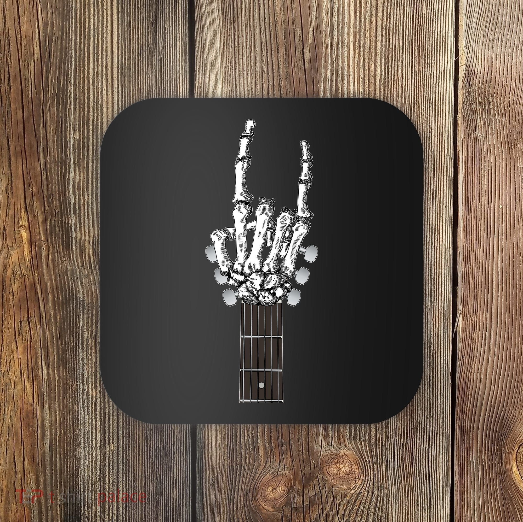 Cool Rock On Skeleton Guitar Coaster