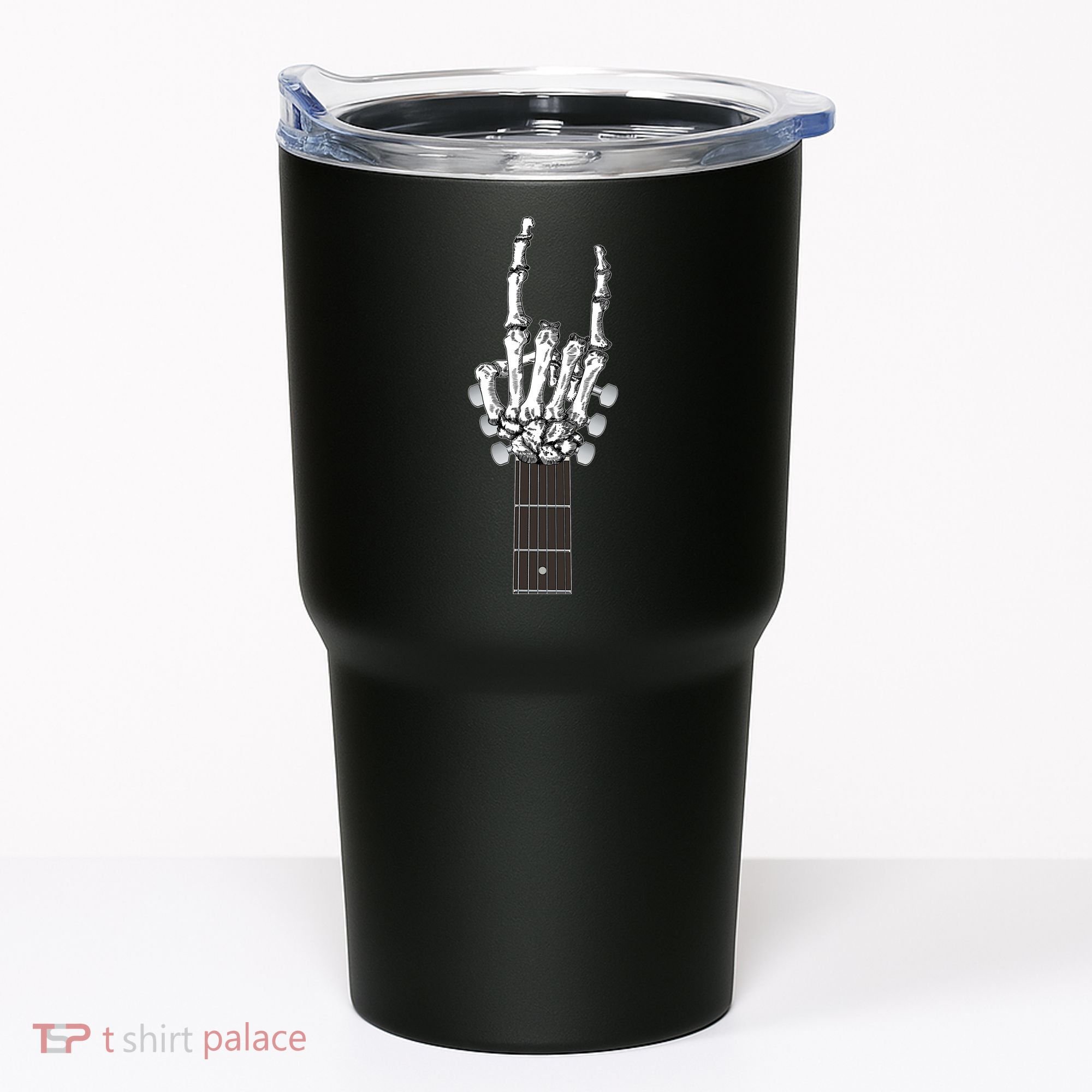 Cool Rock On Skeleton Guitar Tumbler