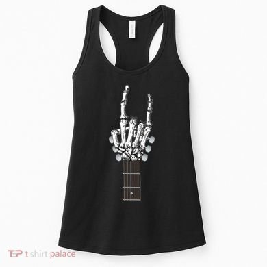 Cool Rock On Skeleton Guitar Women's Tank Top