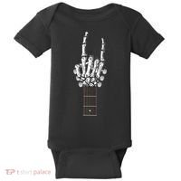 Cool Rock On Skeleton Guitar Baby Bodysuit thumb 0