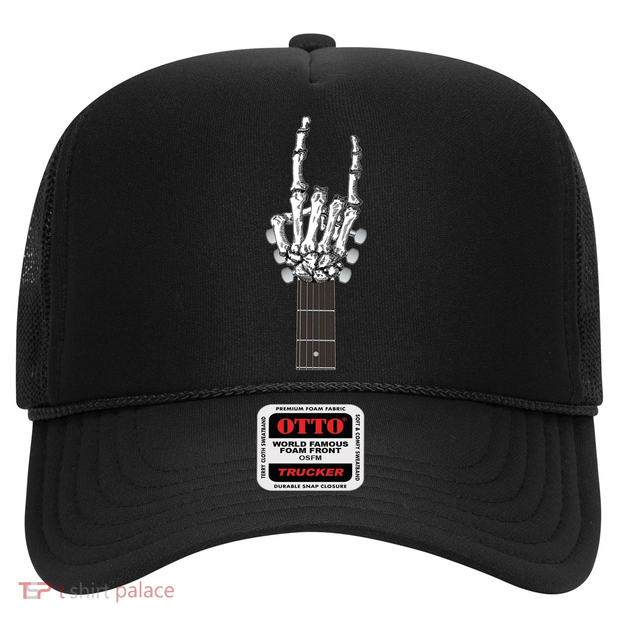 Cool Rock On Skeleton Guitar Hat