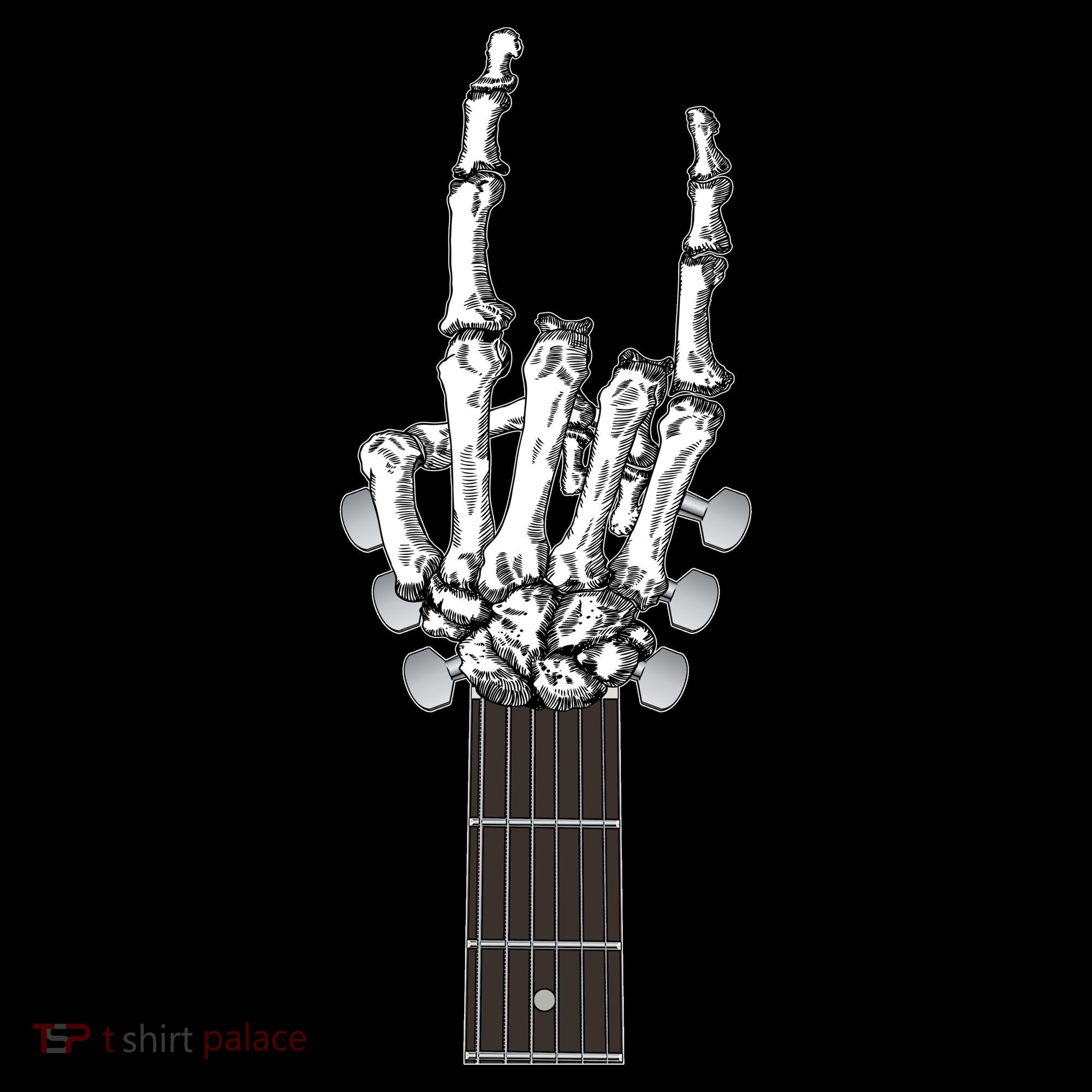 Cool Rock On Skeleton Guitar Toddler Hoodie