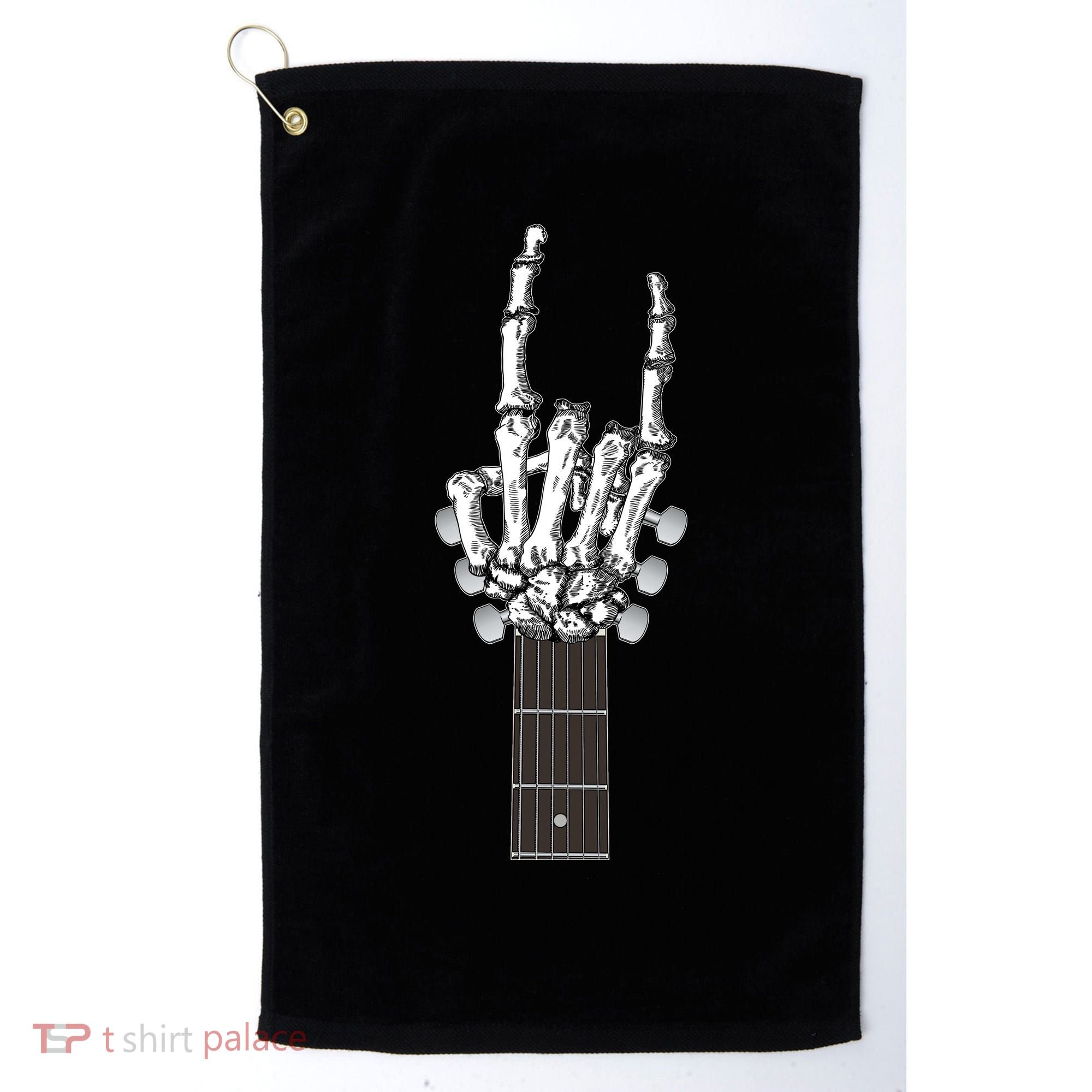 Cool Rock On Skeleton Guitar Golf Towel