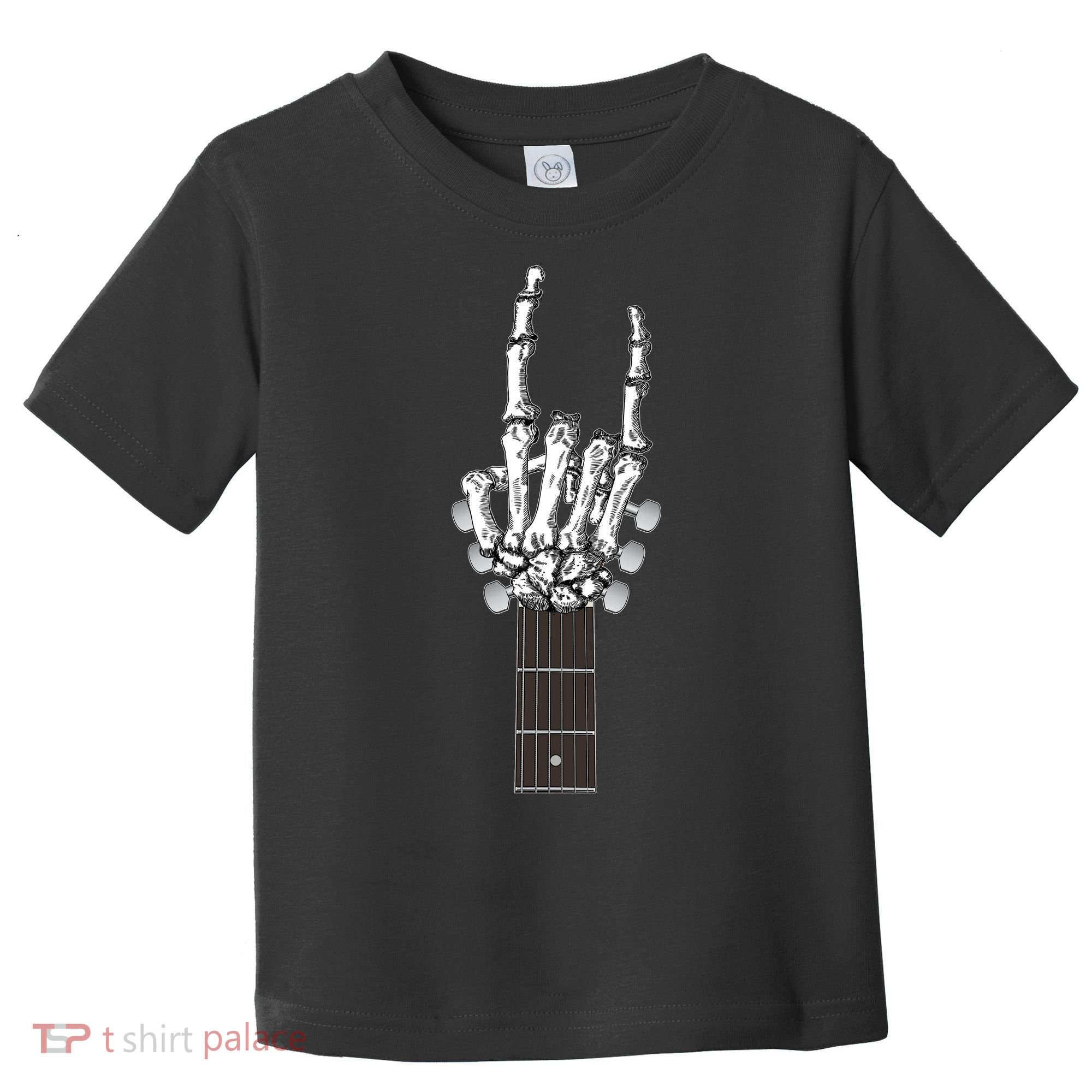Cool Rock On Skeleton Guitar Toddler T-Shirt
