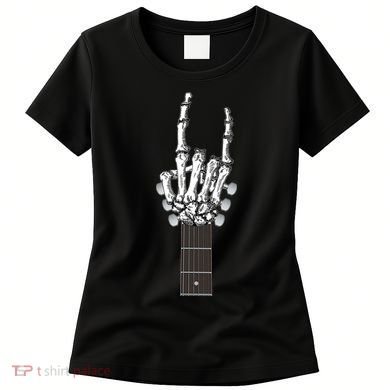 Cool Rock On Skeleton Guitar Women's T-Shirt