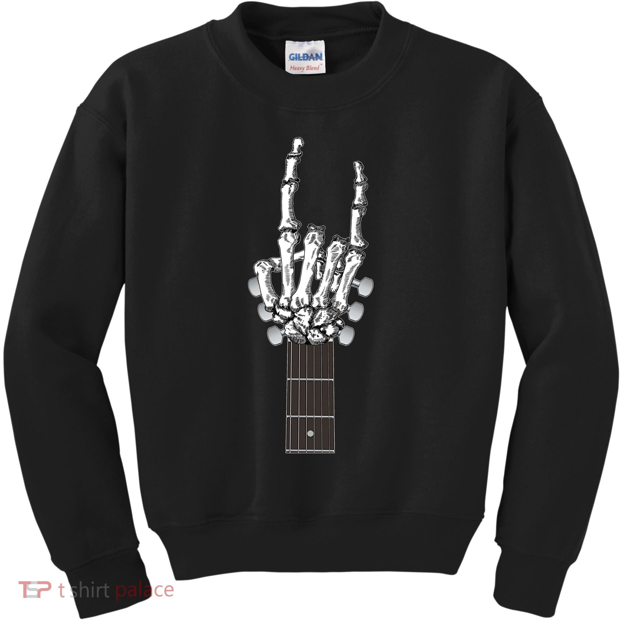 Cool Rock On Skeleton Guitar Kids Sweatshirt