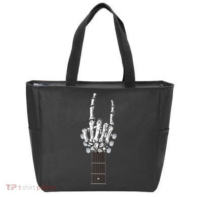 Cool Rock On Skeleton Guitar Tote Bag