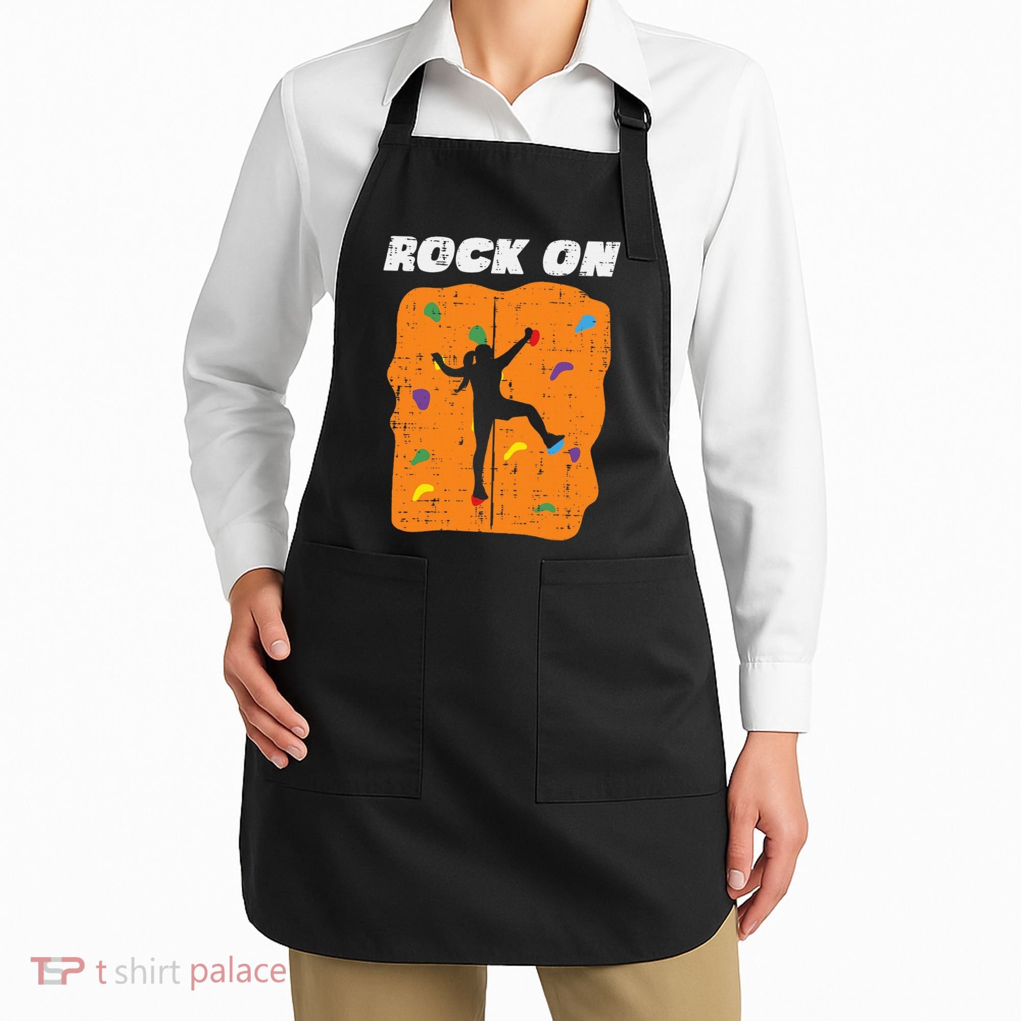 Climbing Rock On Wall Climber Bouldering Women Apron