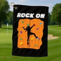 Climbing Rock On Wall Climber Bouldering Women Golf Towel thumb 1