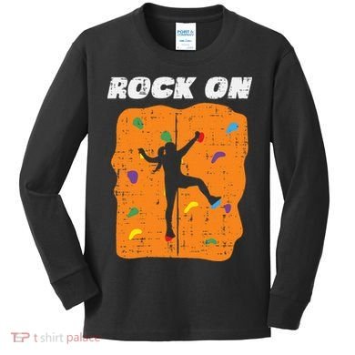 Climbing Rock On Wall Climber Bouldering Women Kids Long Sleeve Shirt