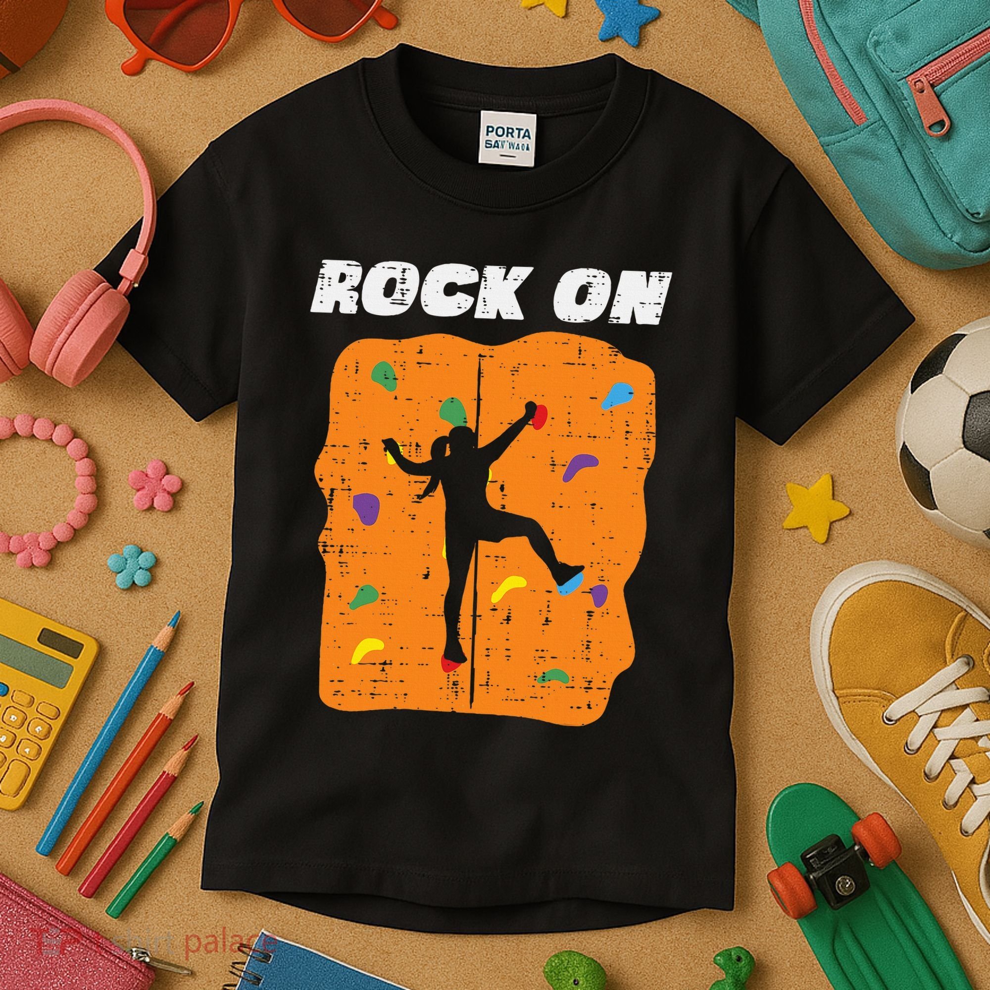 Climbing Rock On Wall Climber Bouldering Women Kids T-Shirt