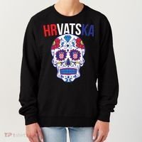 Croatia Hrvatska Soccer Skull Women's Sweatshirt thumb 0