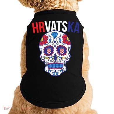 Croatia Hrvatska Soccer Skull Doggie Tank