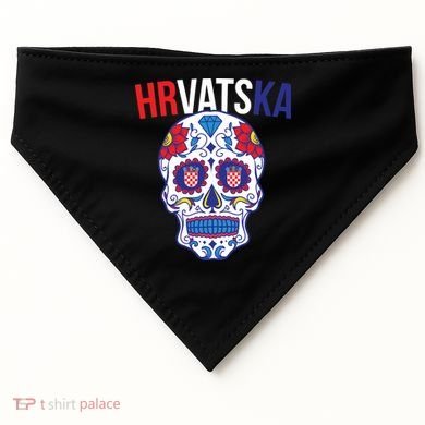 Croatia Hrvatska Soccer Skull USA-Made Doggie Bandana