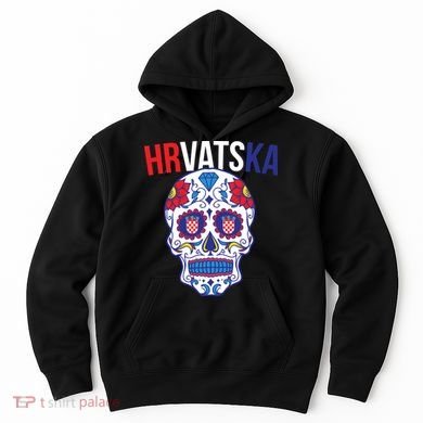 Croatia Hrvatska Soccer Skull Hoodie