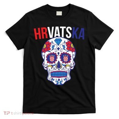 Croatia Hrvatska Soccer Skull T-Shirt