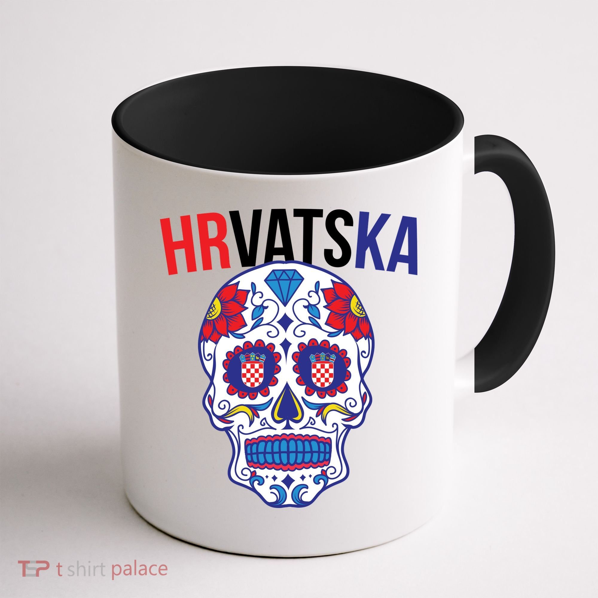 Croatia Hrvatska Soccer Skull Coffee Mug