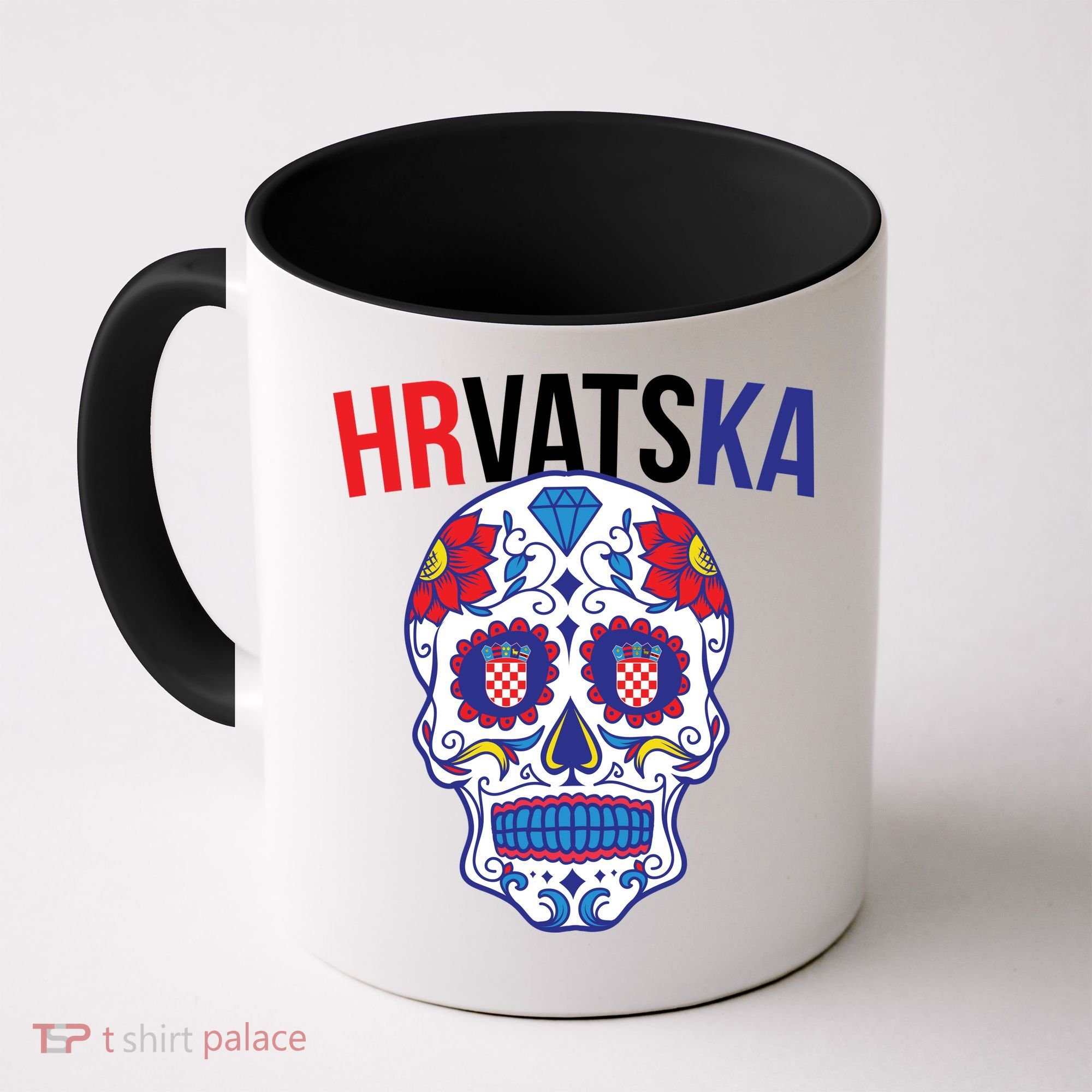 Croatia Hrvatska Soccer Skull Coffee Mug