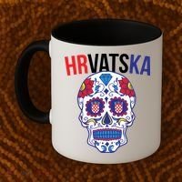 Croatia Hrvatska Soccer Skull Coffee Mug thumb 2