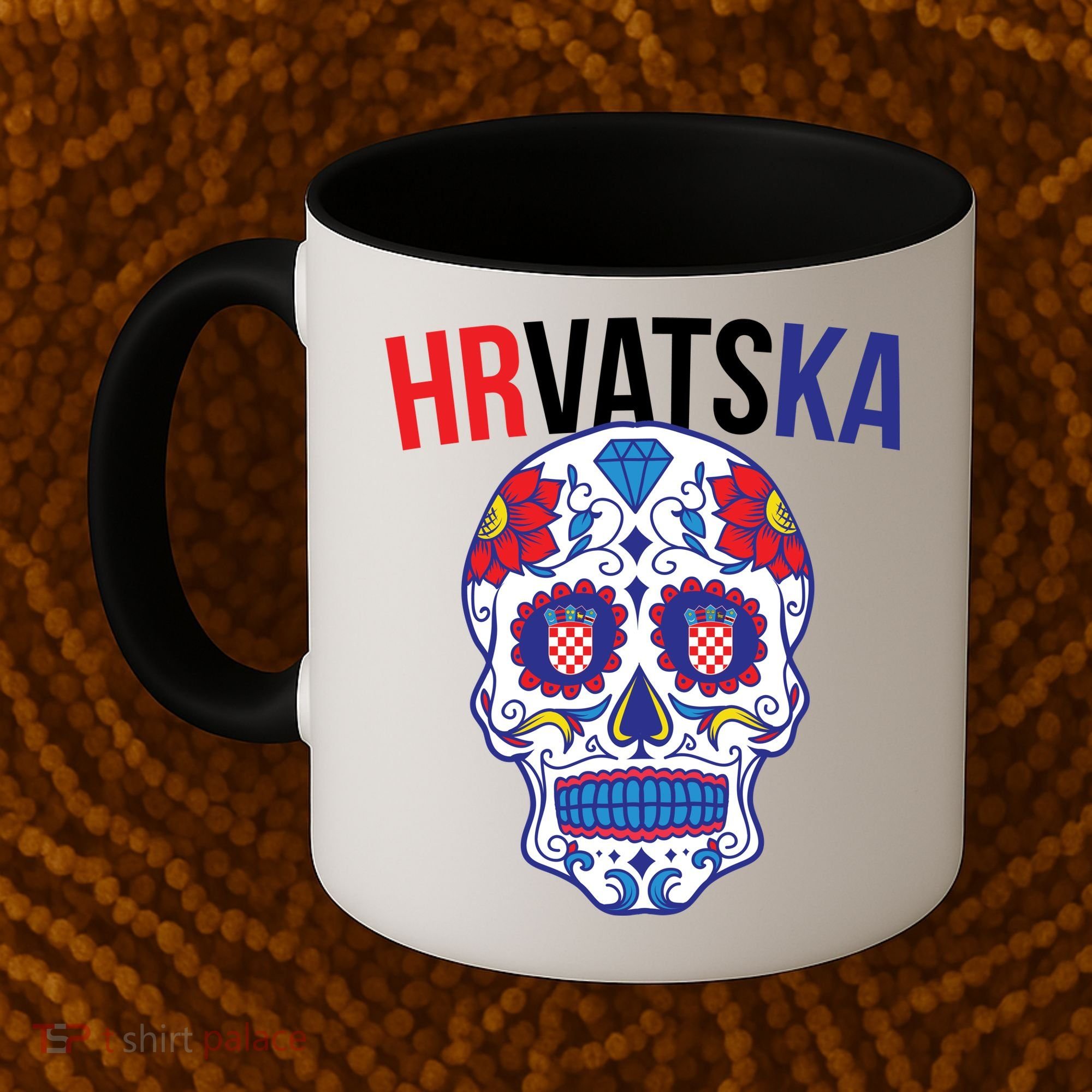 Croatia Hrvatska Soccer Skull Coffee Mug