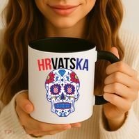 Croatia Hrvatska Soccer Skull Coffee Mug thumb 3