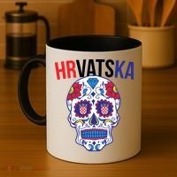 Croatia Hrvatska Soccer Skull Coffee Mug thumb 4