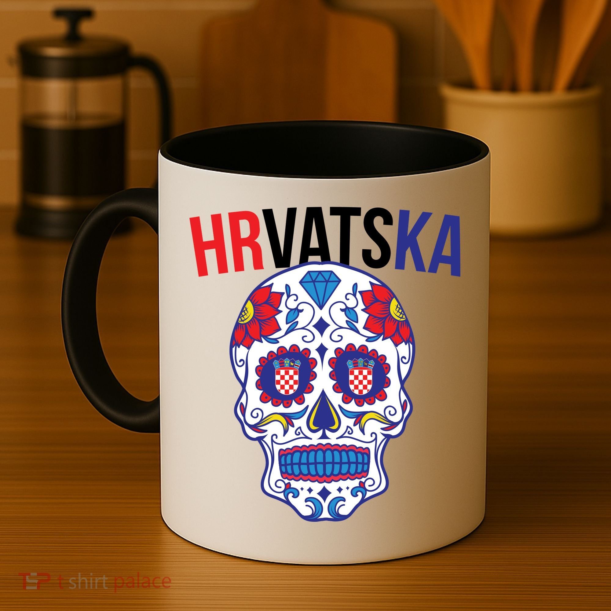 Croatia Hrvatska Soccer Skull Coffee Mug