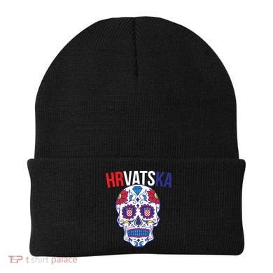 Croatia Hrvatska Soccer Skull Beanie