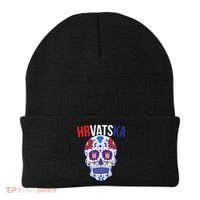 Croatia Hrvatska Soccer Skull Beanie thumb 0