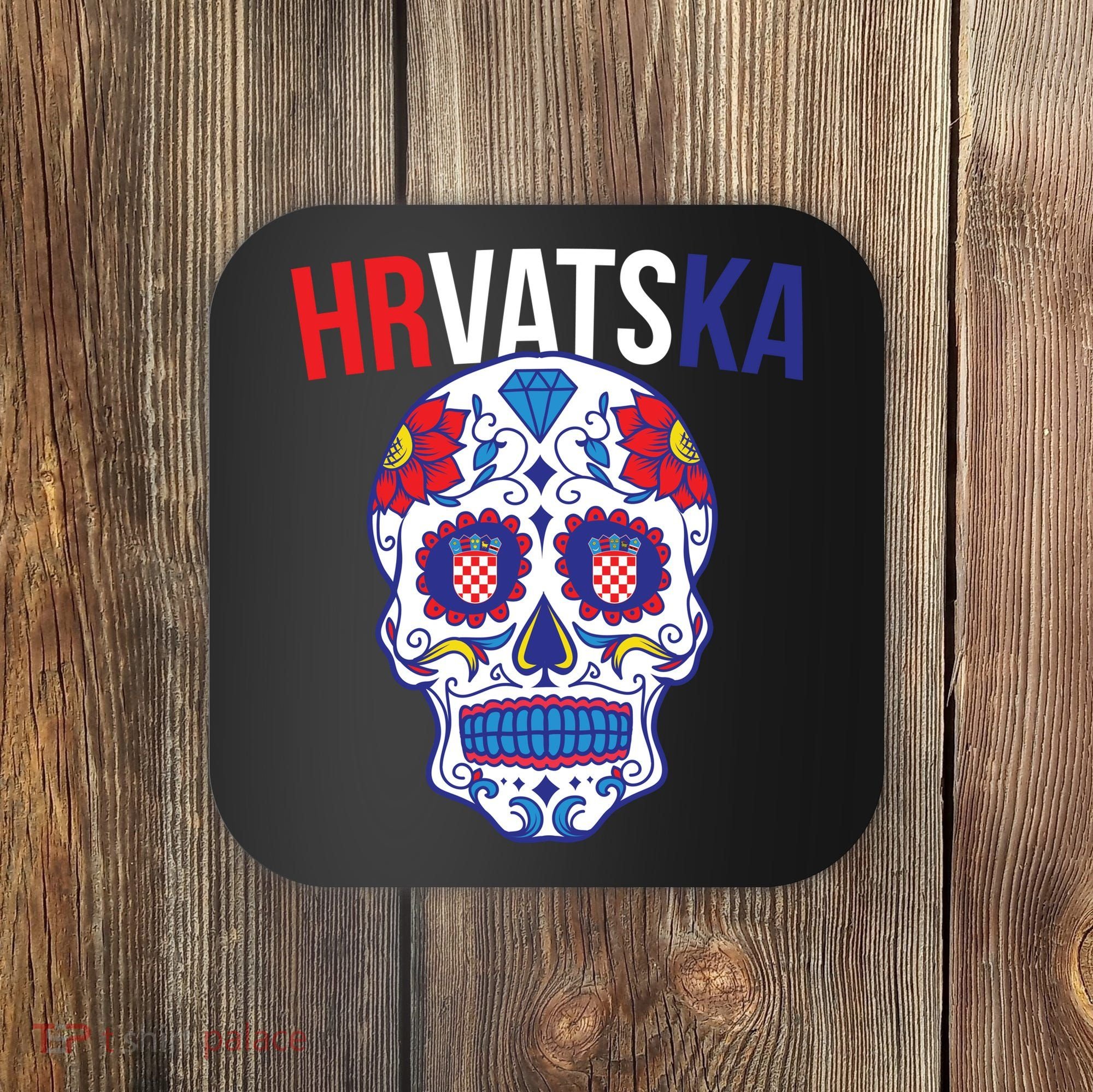 Croatia Hrvatska Soccer Skull Coaster