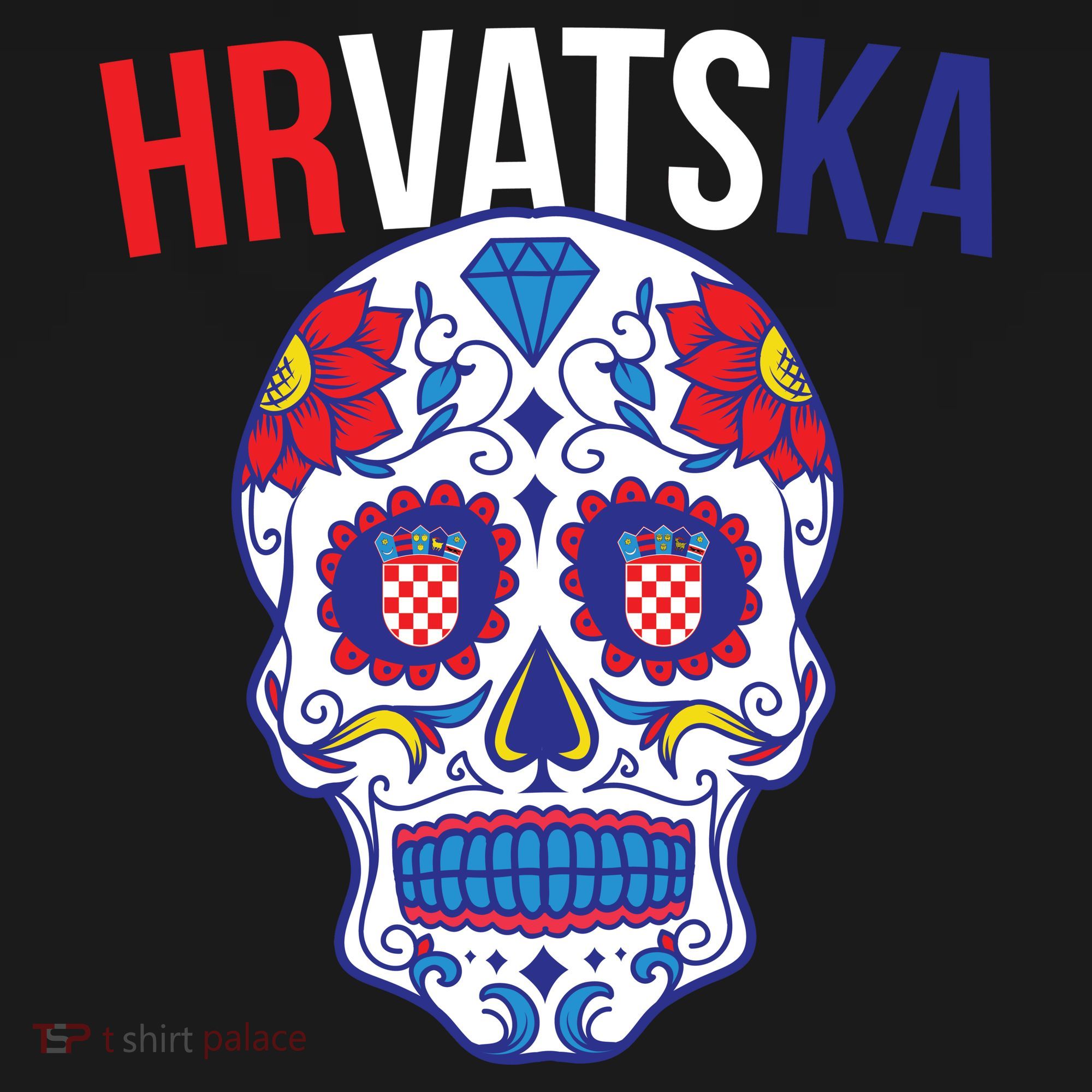 Croatia Hrvatska Soccer Skull Women's Hoodie