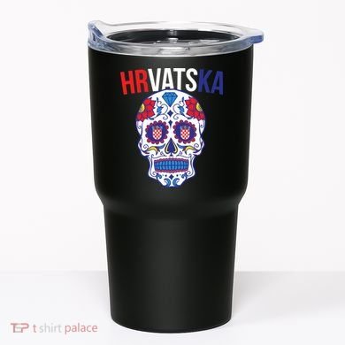 Croatia Hrvatska Soccer Skull Tumbler